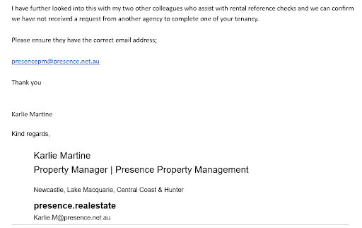 Presence Property Management — Customer photo